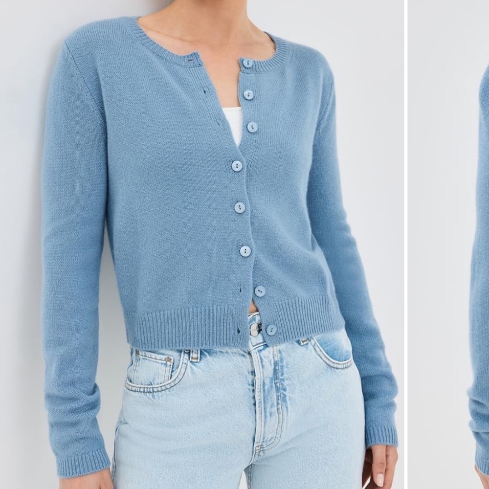 Reformation Clara Cashmere Cardigan - Bluebell